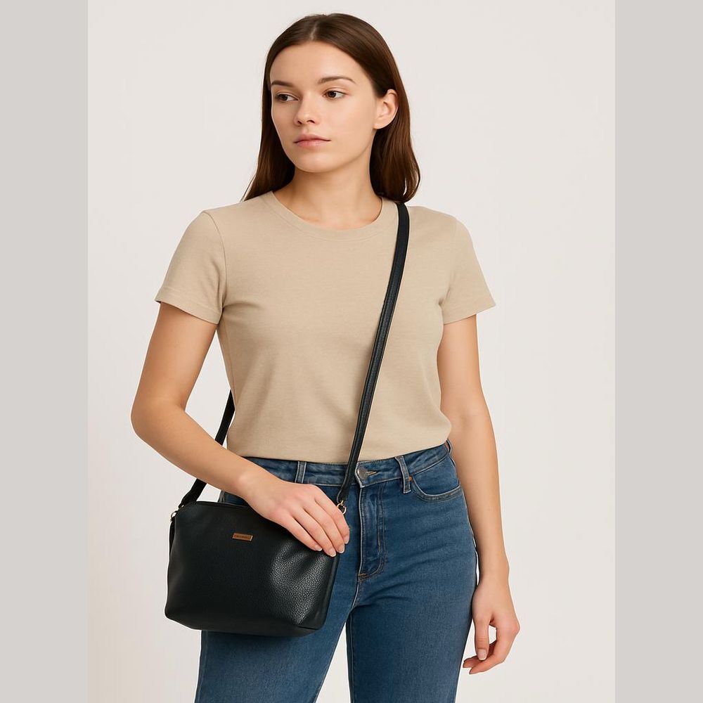 Bebe Black Crossbody Bag with Adjustable Strap